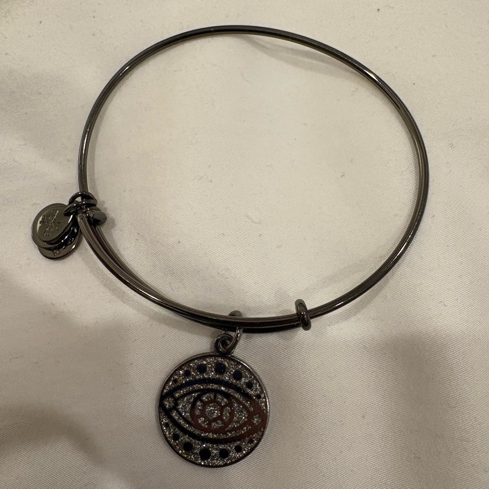 Alex and Ani Womens Color Infusion - Evil Eye Bangle Midnight